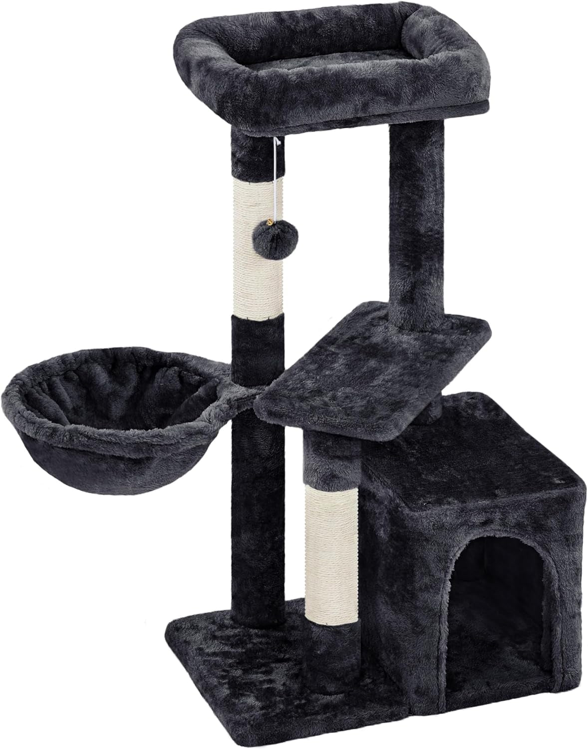 34” Cat Tree Tower for Indoor Cats & Kittens – Scratching Posts, Warm Condo, Plush Nest & Spacious Viewing Platform