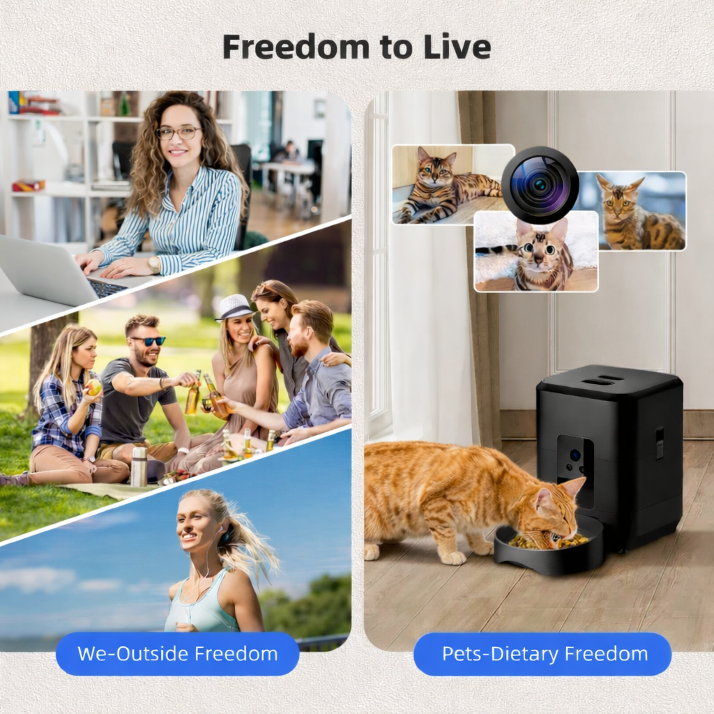 Smart Automatic 2L Pet Feeder with Wi-Fi & Camera – Remote App Control for Cats & Dogs