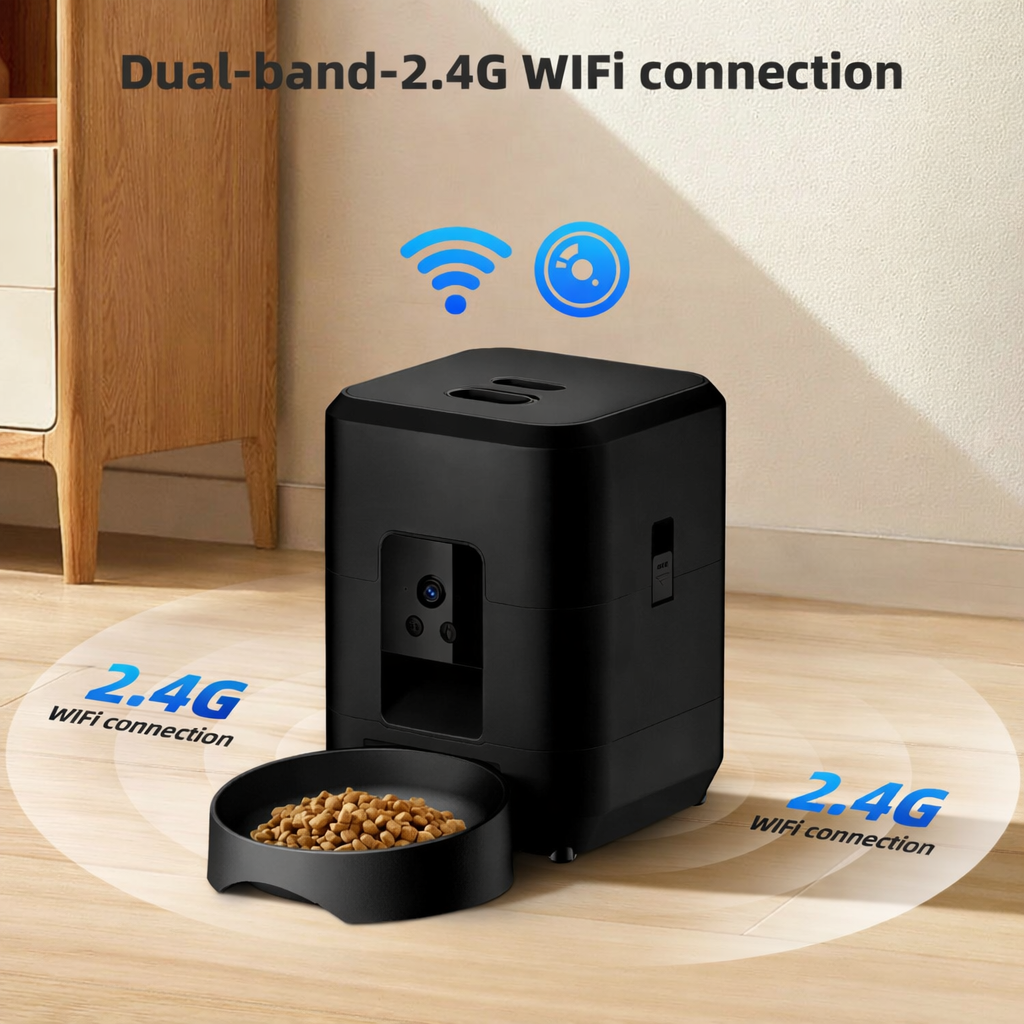 Smart Automatic 2L Pet Feeder with Wi-Fi & Camera – Remote App Control for Cats & Dogs