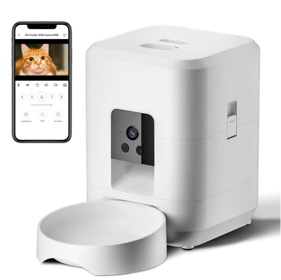 Smart Automatic 2L Pet Feeder with Wi-Fi & Camera – Remote App Control for Cats & Dogs
