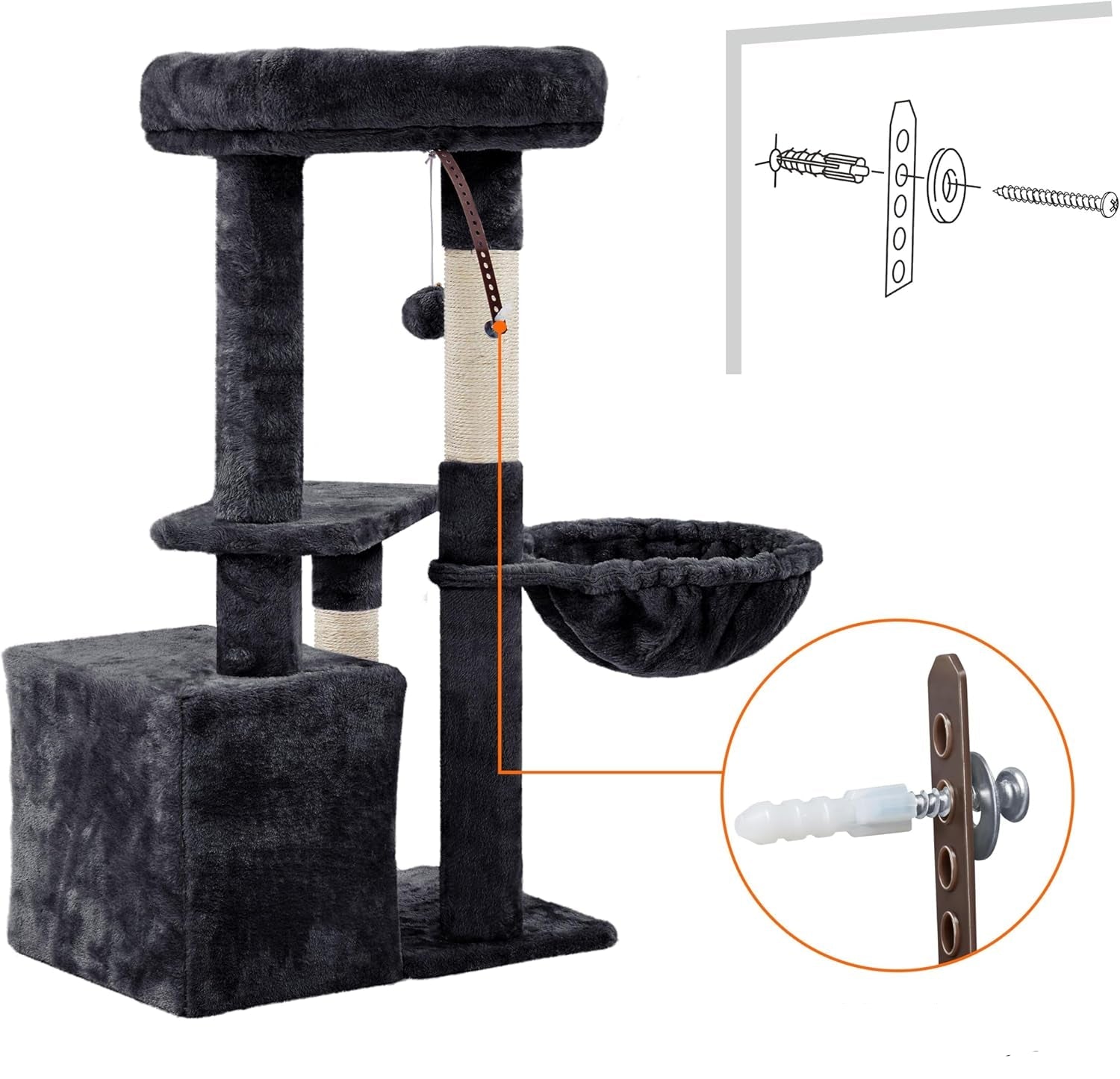 34” Cat Tree Tower for Indoor Cats & Kittens – Scratching Posts, Warm Condo, Plush Nest & Spacious Viewing Platform